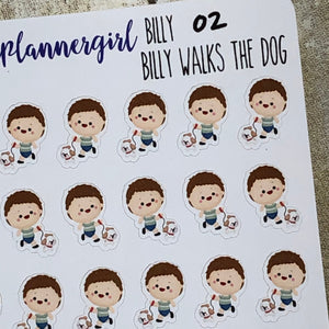 Billy Walks the Dog Planner Stickers