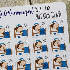 Billy Goes To Bed Planner Stickers
