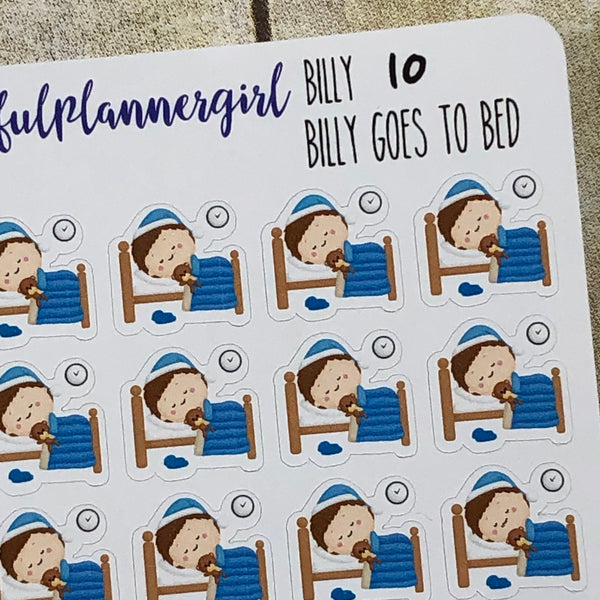 Billy Goes To Bed Planner Stickers