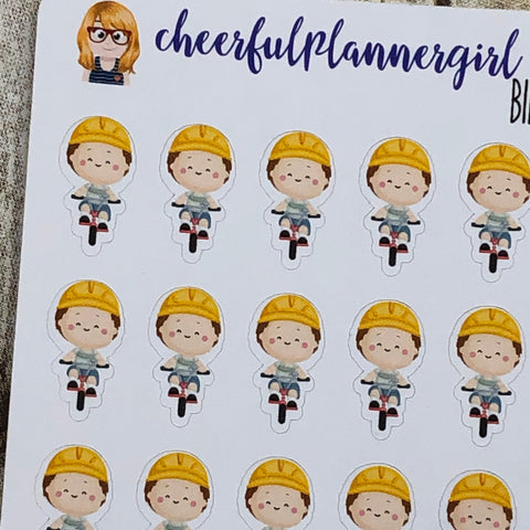 Billy Rides his Bicycle Planner Stickers
