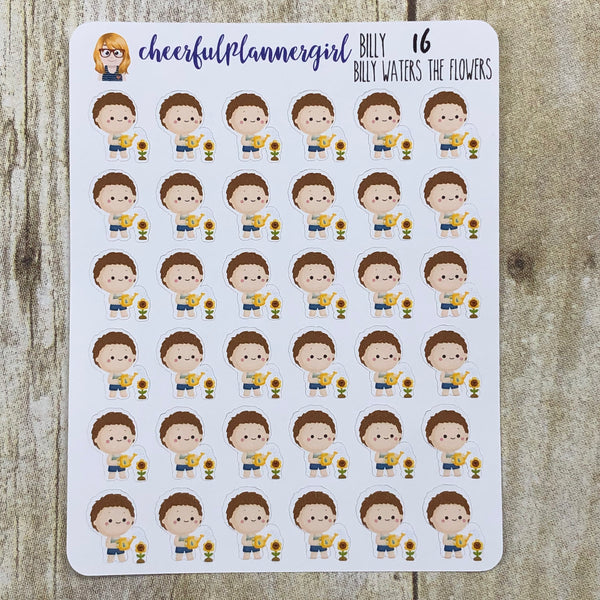 Billy Waters the Flowers Planner Stickers