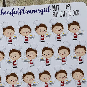 Billy Loves To Cook Planner Stickers