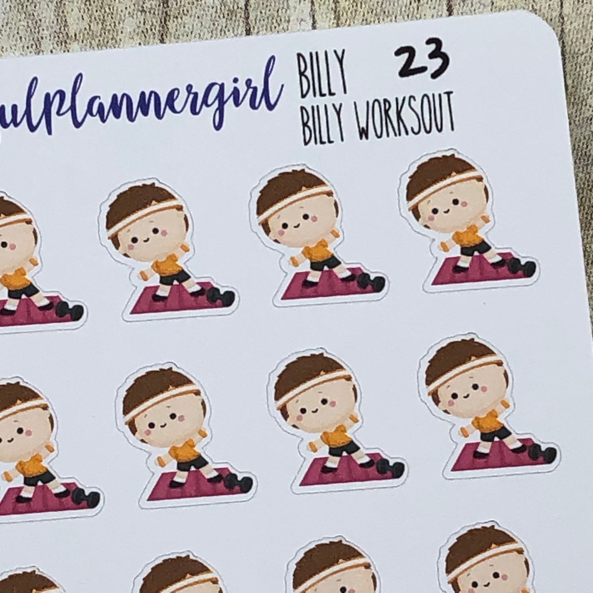 Billy Worksout Planner Stickers