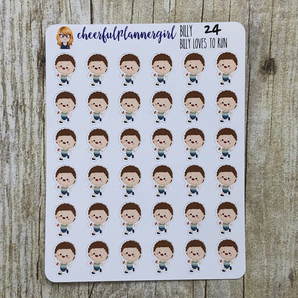Billy Loves to Run Planner Stickers