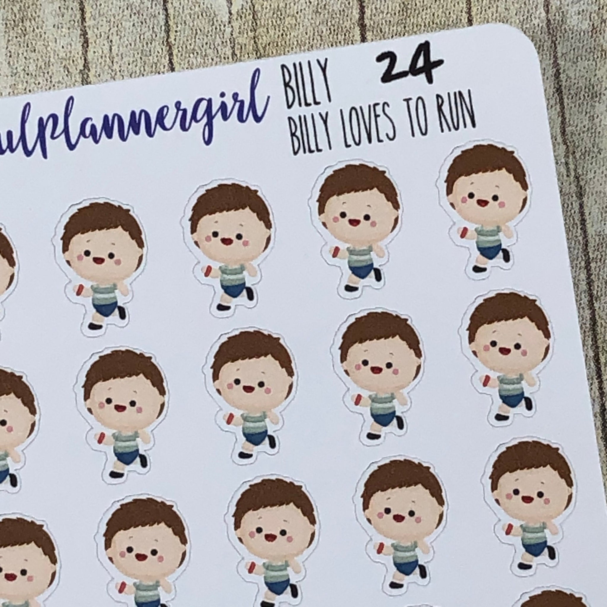 Billy Loves to Run Planner Stickers