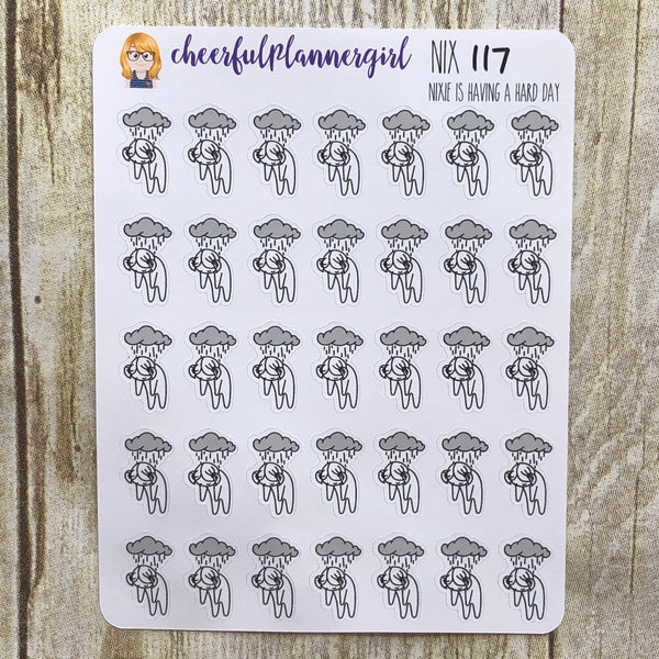 Nixie is Having a Hard Day Planner Stickers
