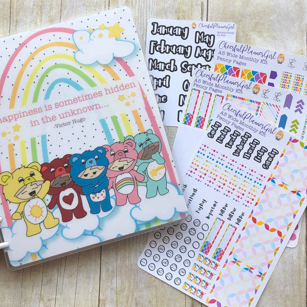 Rainbow Monthly Layout Kit for Penny Pages A5Wide Planner