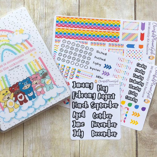 Rainbow Monthly Layout Kit for Penny Pages B6 Planner