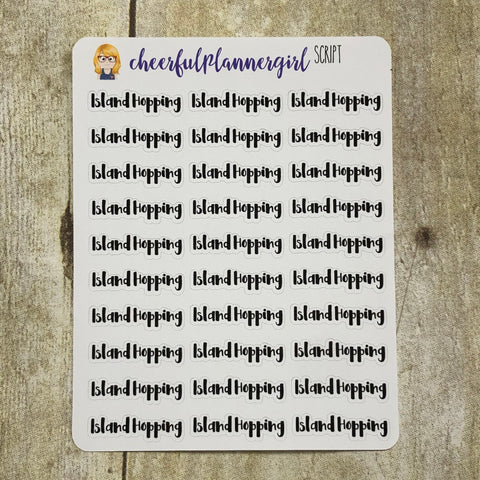 Island Hopping Script Planner Stickers