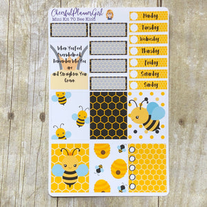 Bee Kind Mini Kit Weekly Layout Planner Stickers