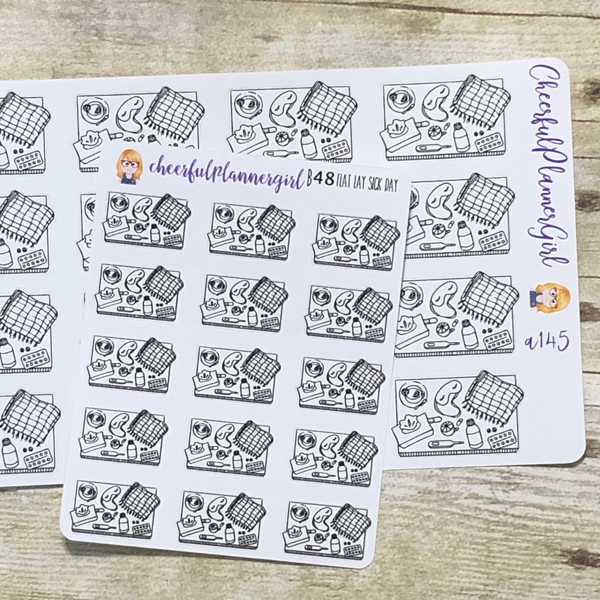 Sick Day Flat Lay Planner Stickers