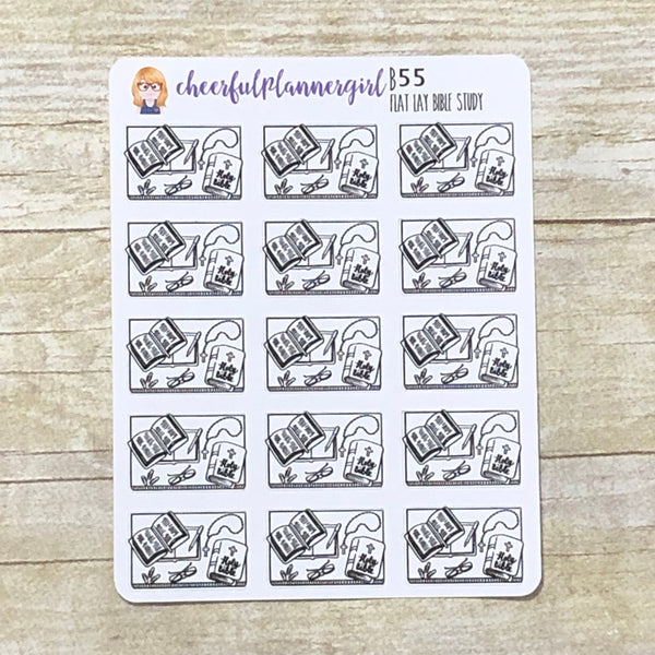 Bible Study Flat Lay Planner Stickers