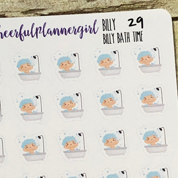 Billy Bath Time Planner Stickers