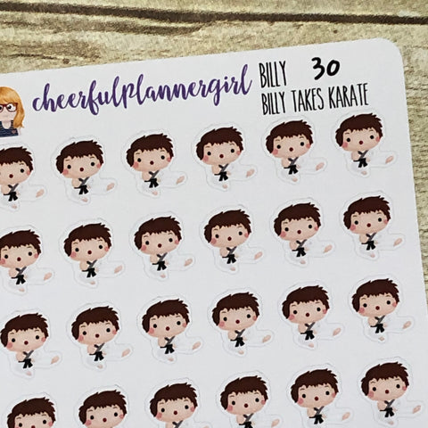 Billy Takes Karate Planner Stickers