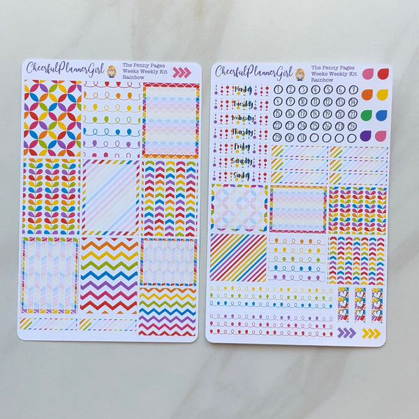 Rainbow Weekly Layout Kit for Penny Pages Weeks Planner