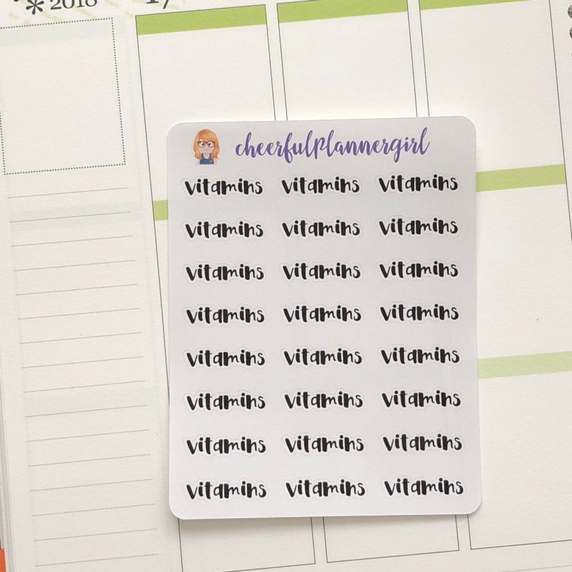 Vitamins Script Planner Stickers