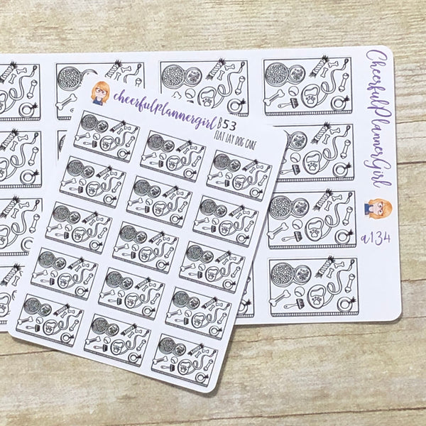 Dog Care Flat Lay Planner Stickers