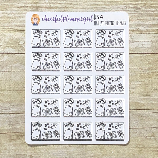 Shopping the Sales Flat Lay Planner Stickers