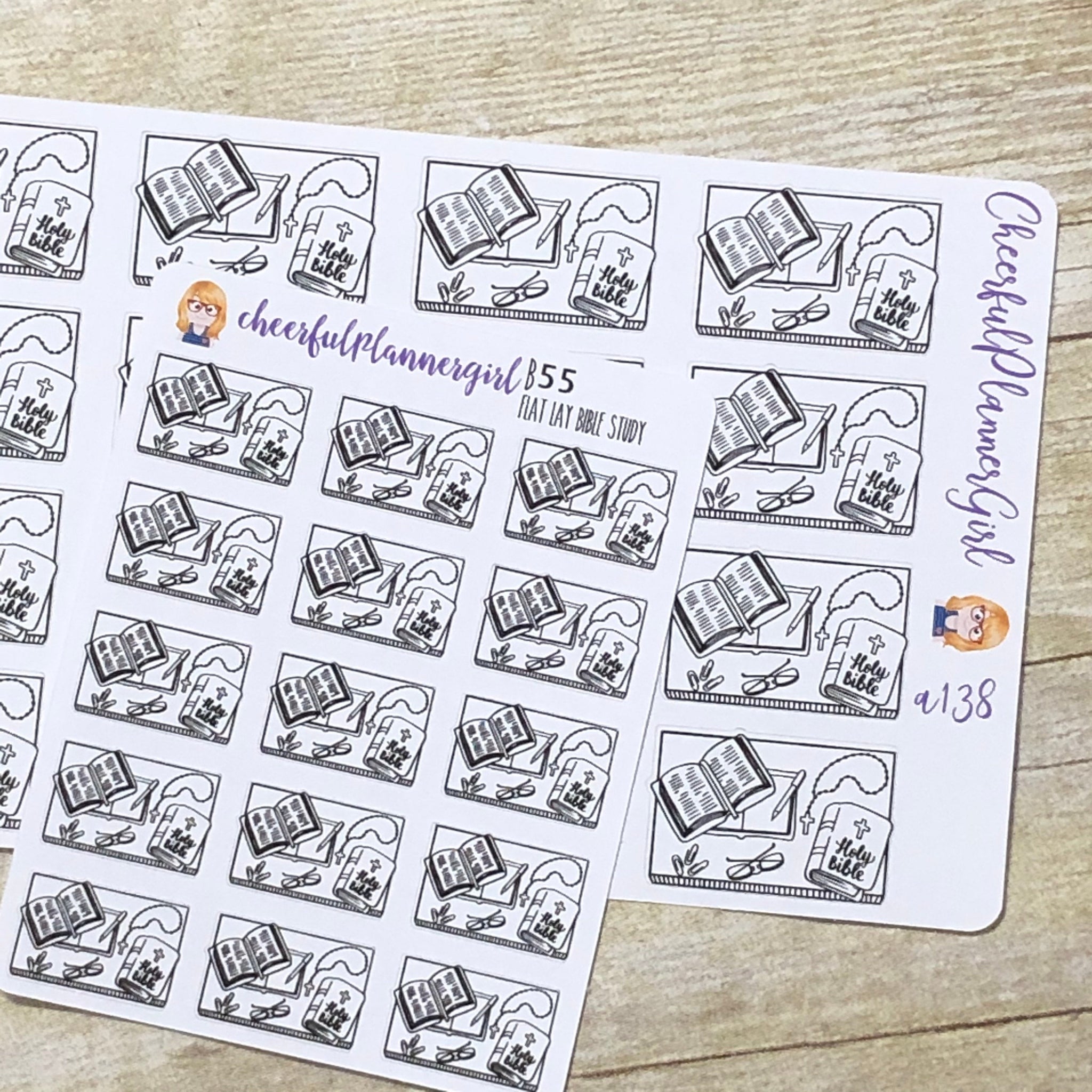Bible Study Flat Lay Planner Stickers