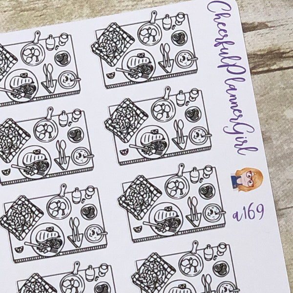 Dinner Flat Lay Planner Stickers