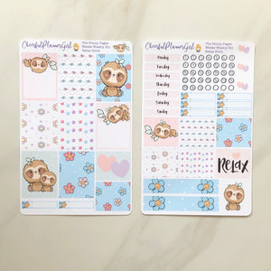 Relax Sloth Weekly Layout Kit for Penny Pages Weeks Planner