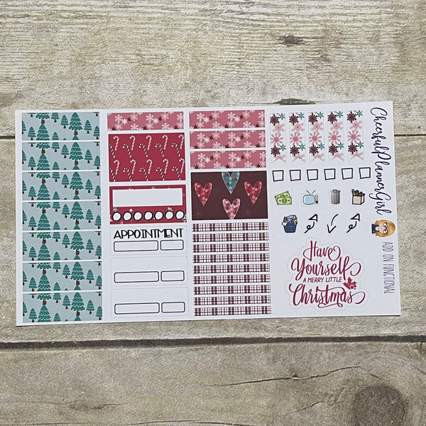 A Very Pink Christmas Standard Vertical Full Kit Weekly Layout Planner Stickers