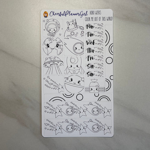 Color Me Out of This World Hobonichi Weeks Weekly Planner Stickers