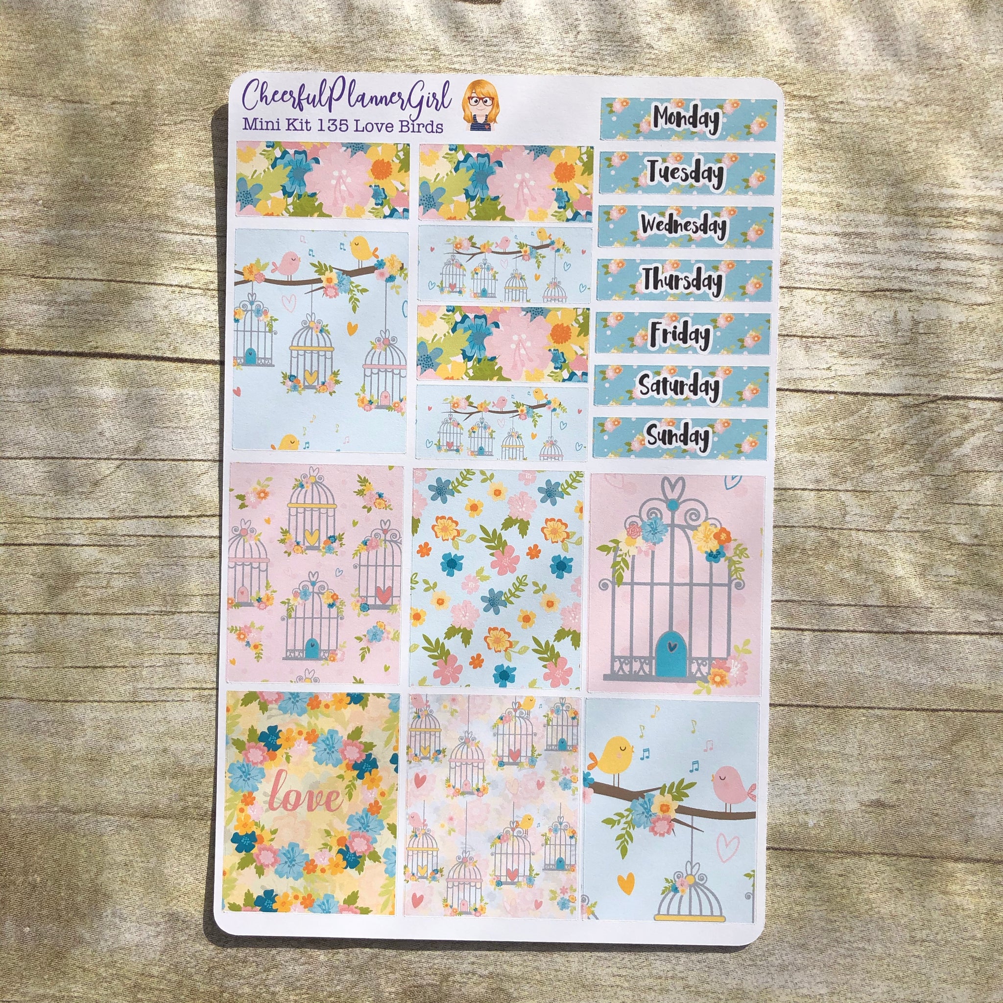 Love Birds Mini Kit Weekly Layout Planner Stickers