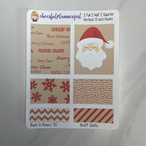 Kraft Santa Planner Stickers Christmas Back to Basics