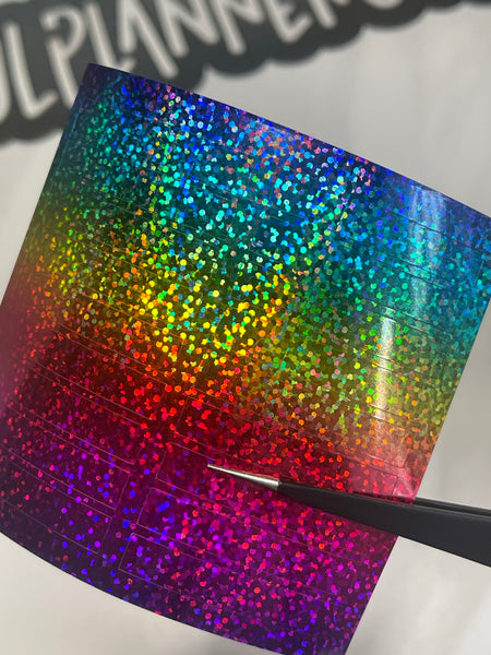 Vinyl Gradient Rainbow Glitter Headers