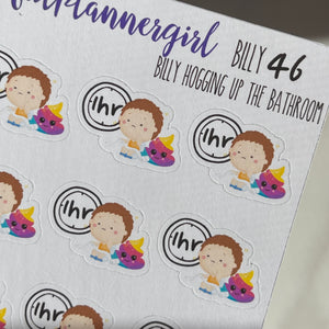 Billy Hogging Up The Bathroom Planner Stickers