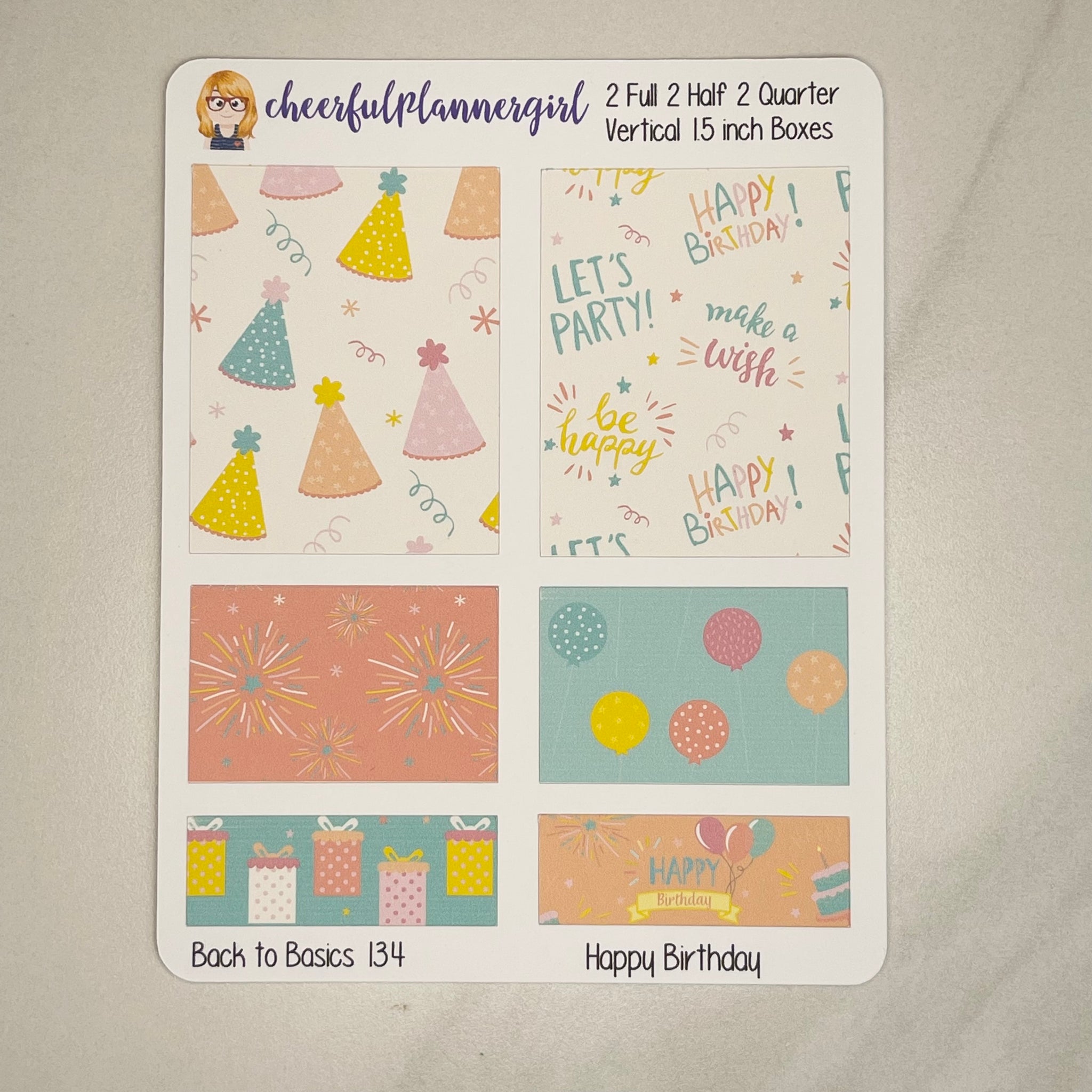 Happy Birthday Planner Stickers Back to Basics