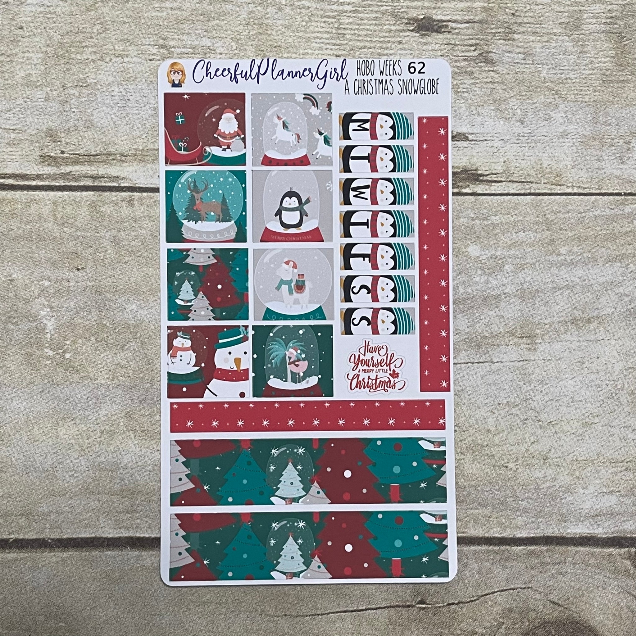 A Christmas Snow Globe Hobonichi Weeks Weekly Planner Stickers