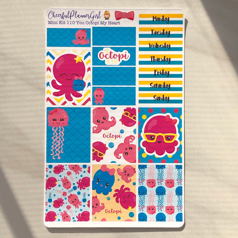 You Octopi My Heart Mini Kit Weekly Layout Planner Stickers