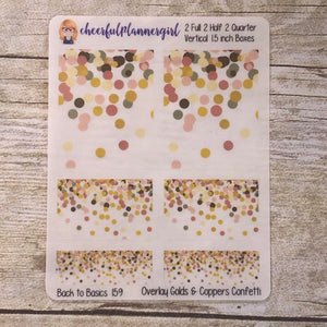 Golds and Coppers Confetti Overlay Planner Stickers Back to Basics