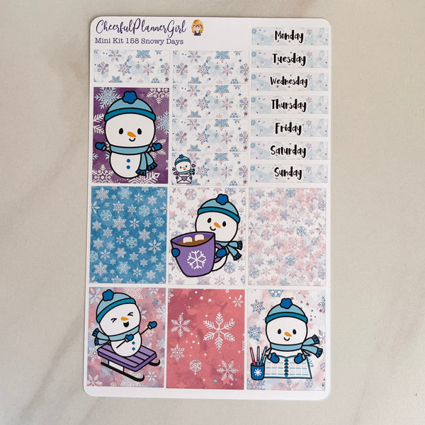 Snowy Days Mini Kit Weekly Layout Planner Stickers