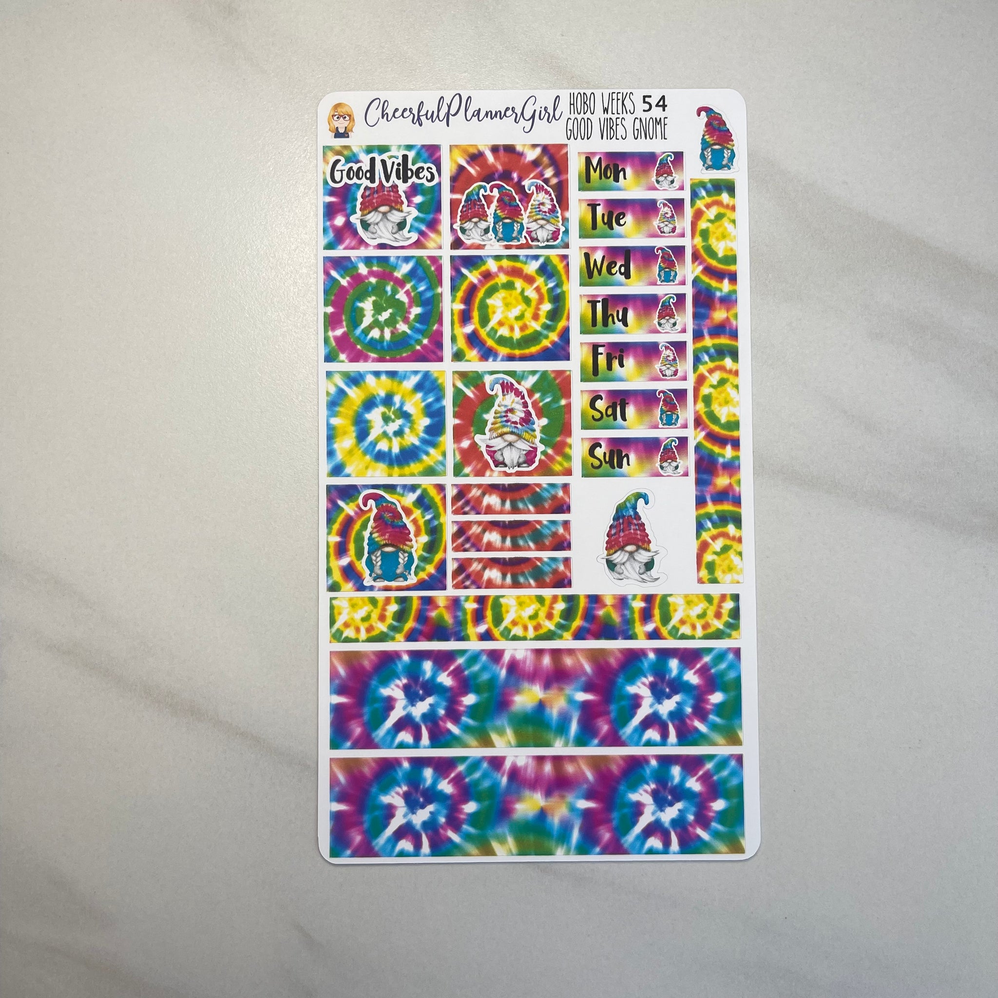 Good Vibes Gnomes Hobonichi Weeks Weekly Planner Stickers