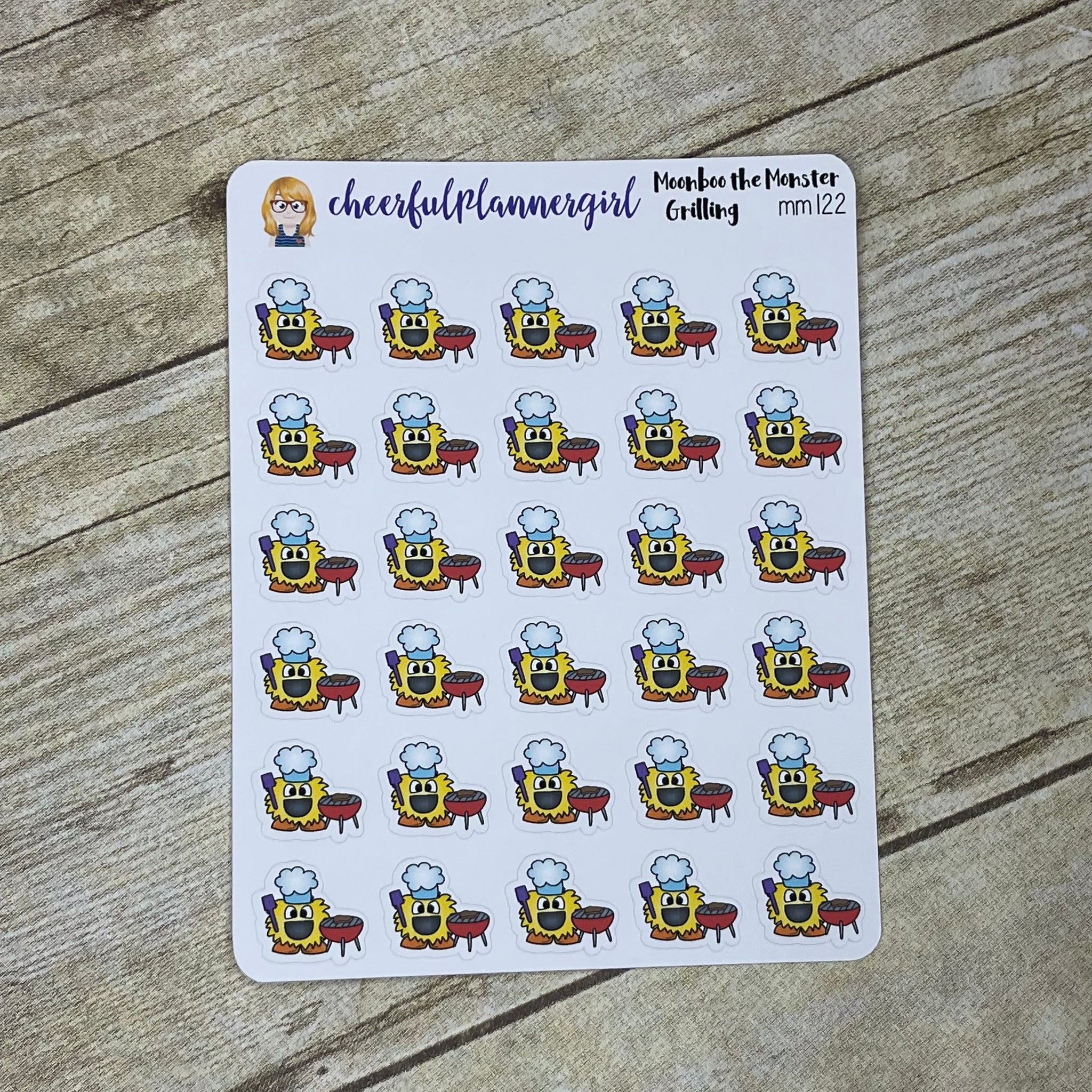 Cook Out Grilling Moonboo the Monster Planner Stickers