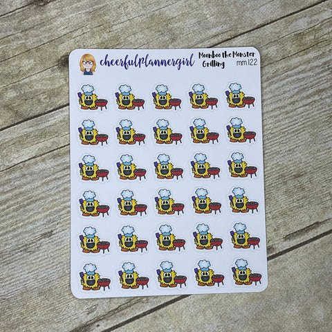 Cook Out Grilling Moonboo the Monster Planner Stickers