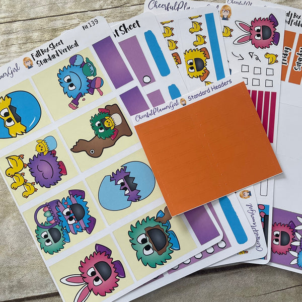 MoonBoo Easter Standard Vertical Full Kit Weekly Layout Planner Stickers