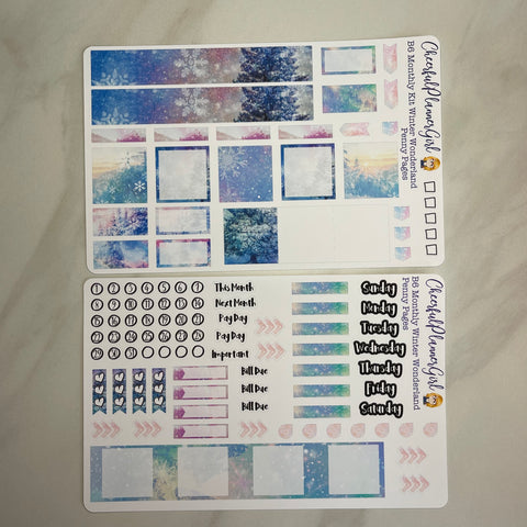 Winter Wonderland Monthly Layout Kit for Penny Pages B6 Planner