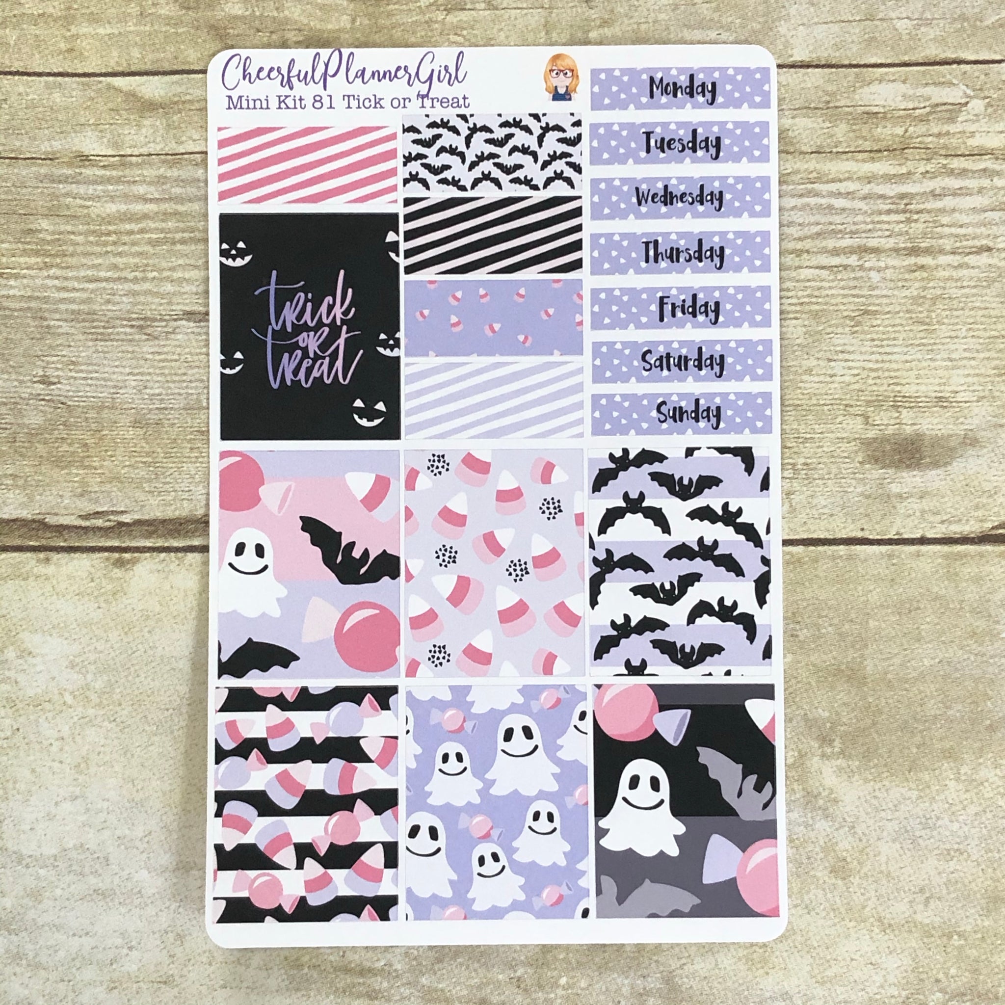 Trick or Treat Mini Kit Weekly Layout Planner Stickers