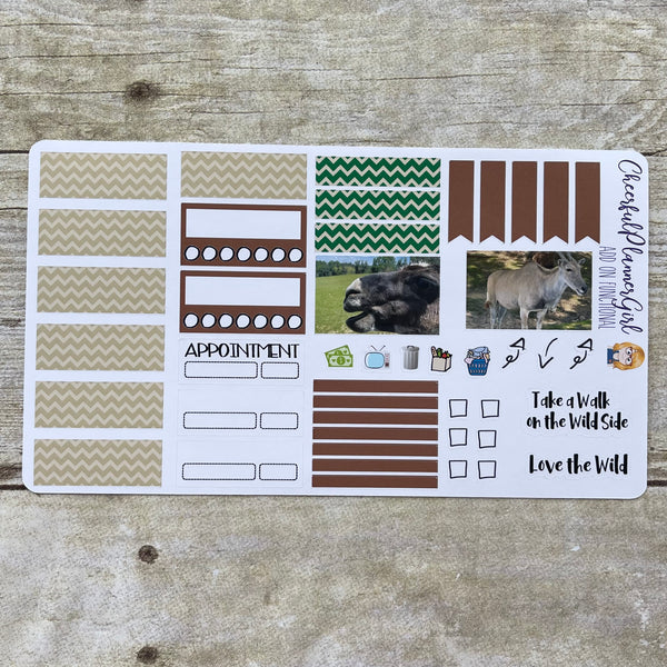Love the Wild Safari Animals Standard Vertical Full Kit Weekly Layout Planner Stickers