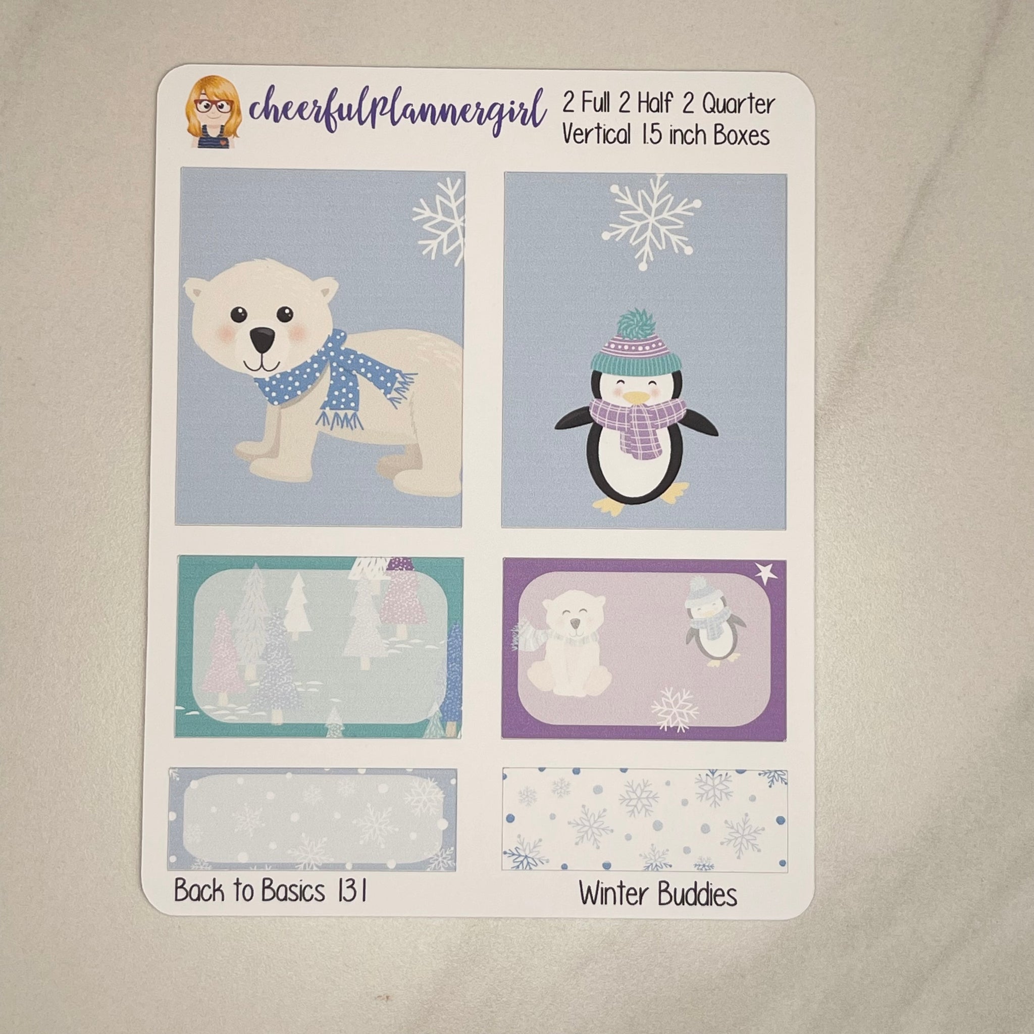 Winter Buddies Planner Stickers Penguin Back to Basics