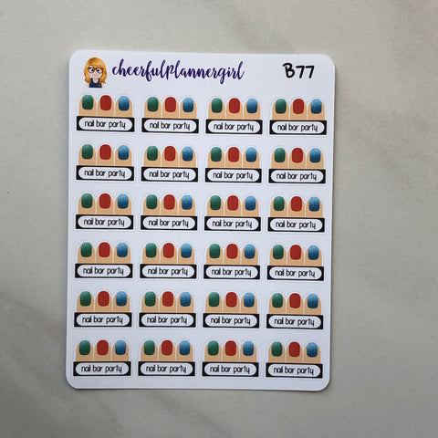 Nail Bar Party Planner Stickers