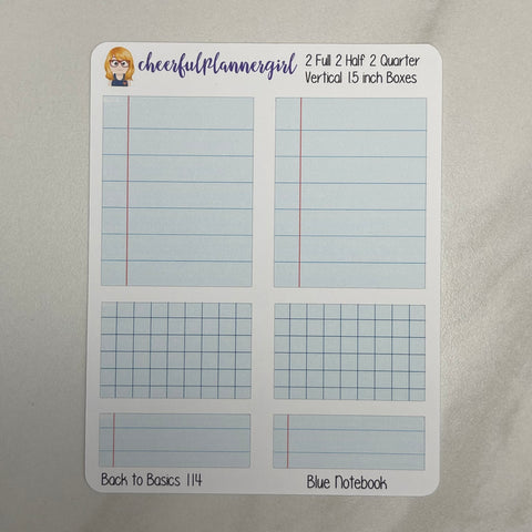 Blue Notebook Paper Planner Stickers Back to Basics