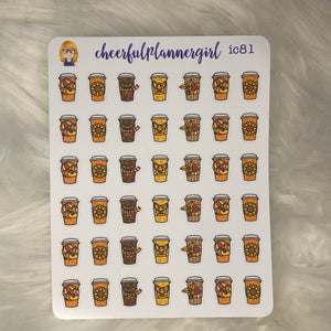 Autumn Coffee Planner Stickers Fall