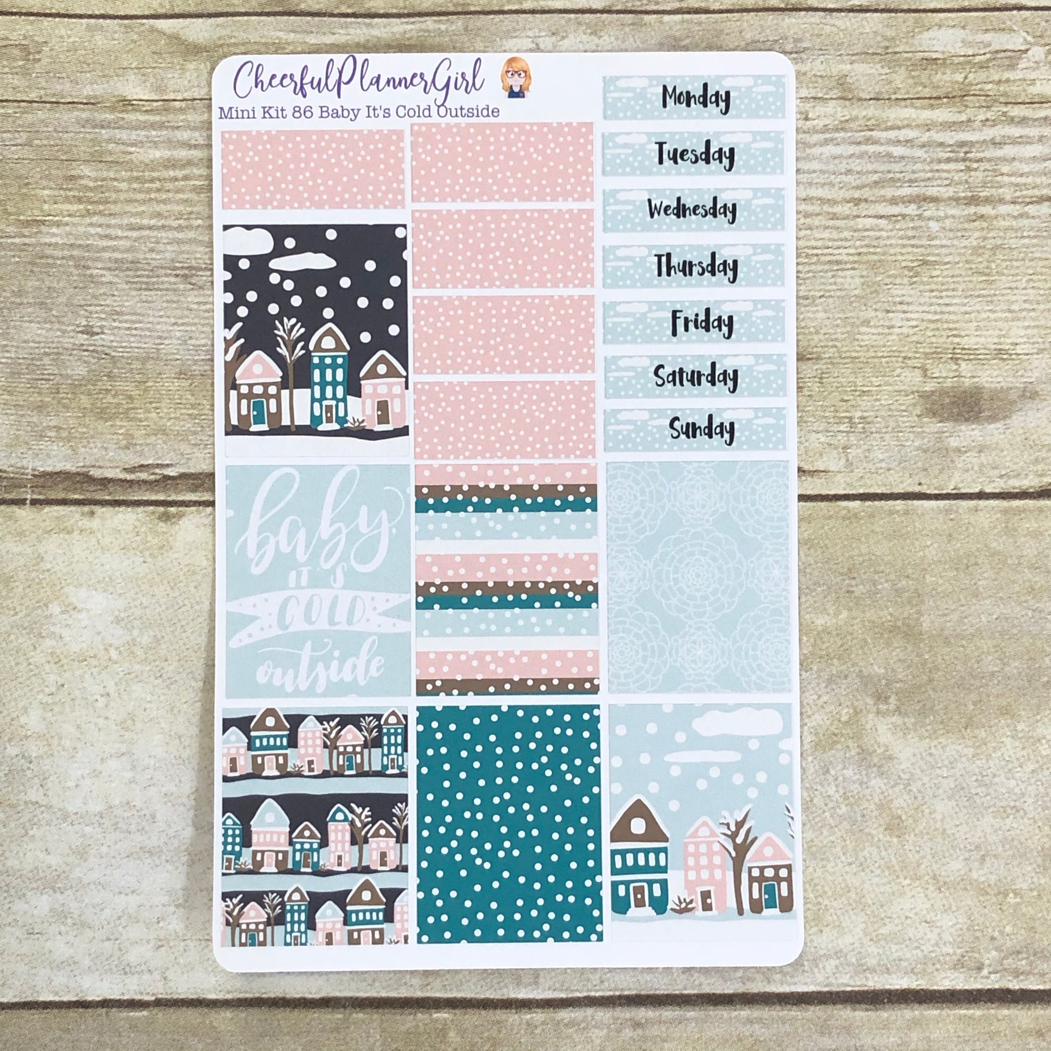 Baby It’s Cold Outside Mini Kit Weekly Layout Planner Stickers