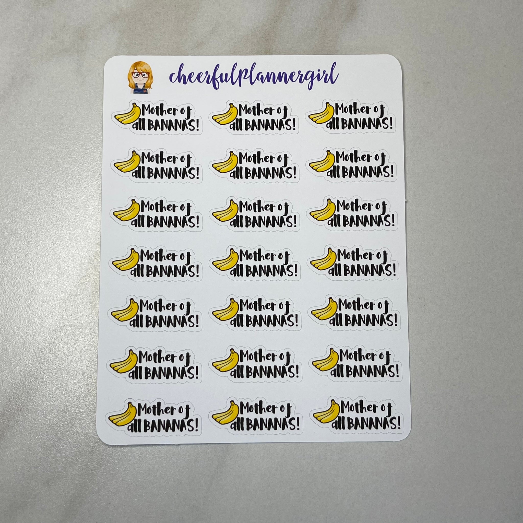 Mother of all BANANAS Script with icon Planner Stickers