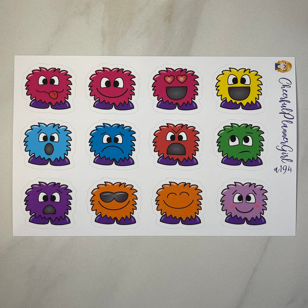 All the Emotions Moonboo the Monster Planner Stickers